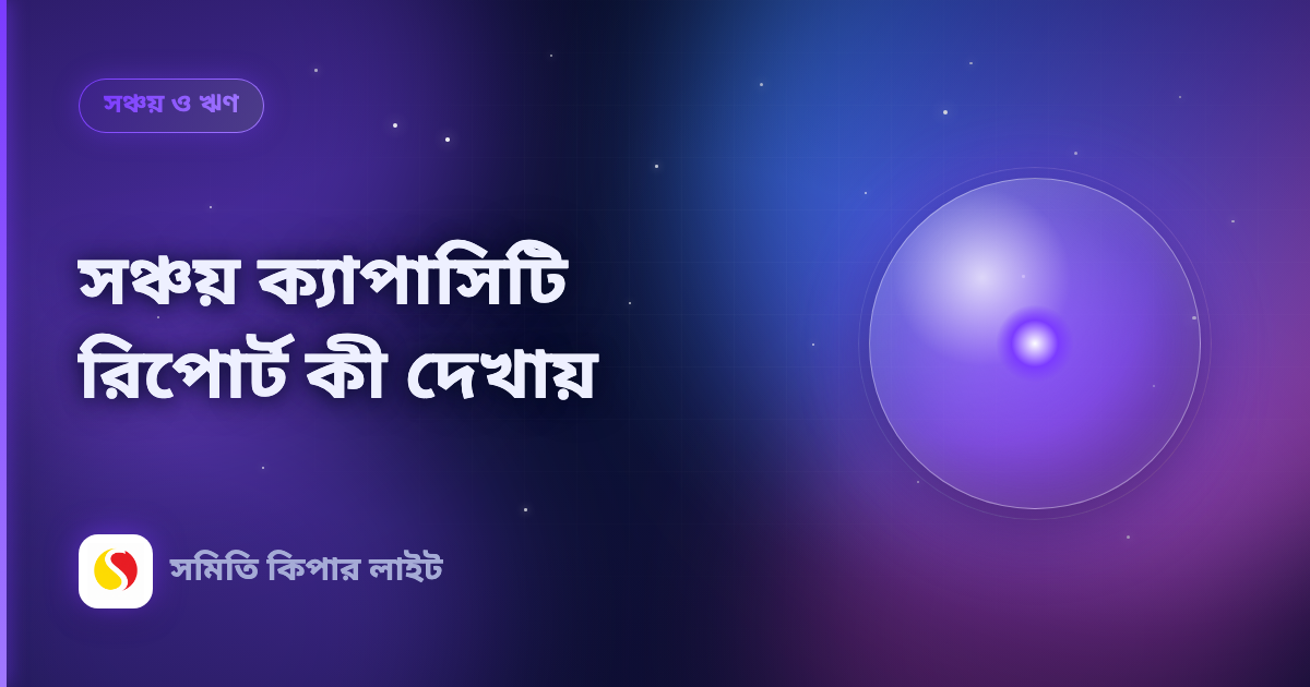 সঞ্চয় ক্যাপাসিটি রিপোর্ট কী দেখায়