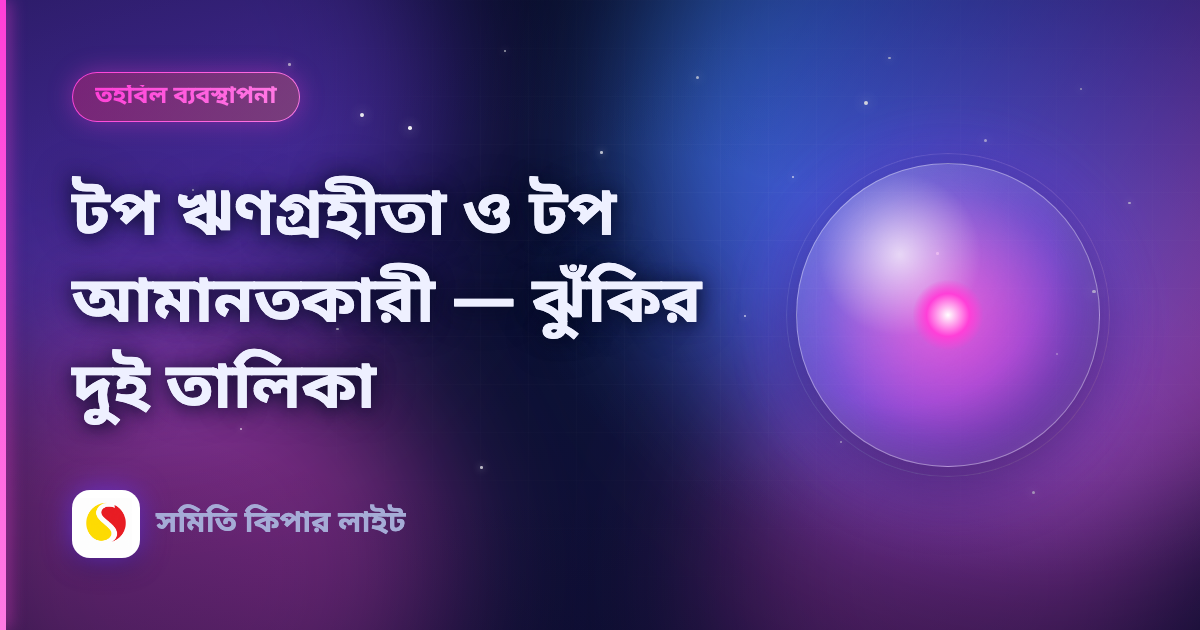 টপ ঋণগ্রহীতা ও টপ আমানতকারী — ঝুঁকির দুই তালিকা