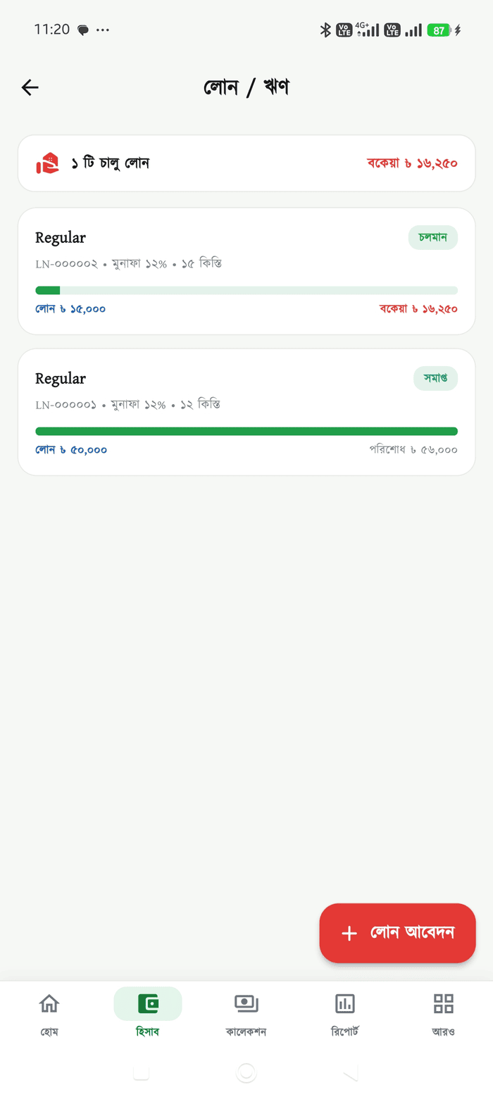 ঋণ স্ক্রিন