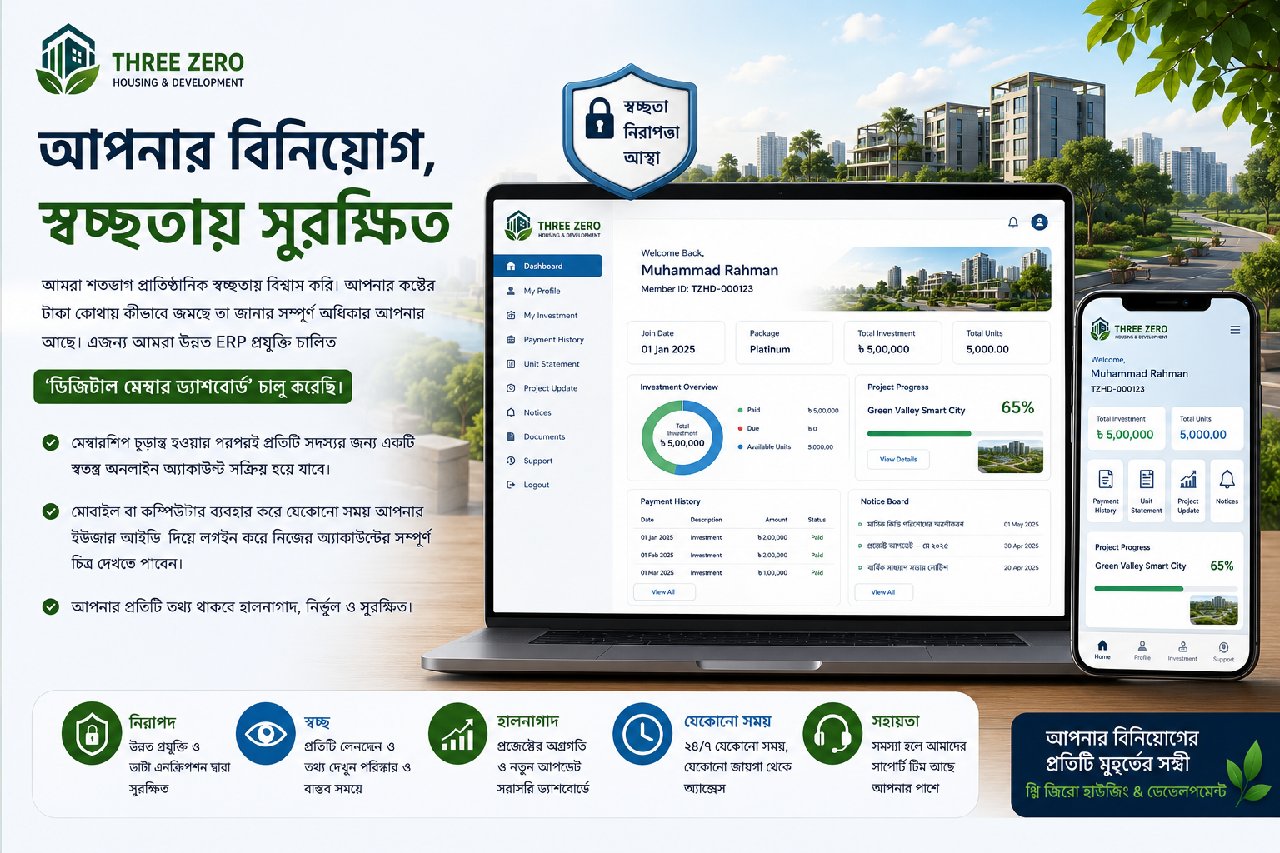 আমাদের ডিজিটাল ড্যাশবোর্ড: ঘরে বসেই দেখুন আপনার বিনিয়োগের লাইভ হিসাব
